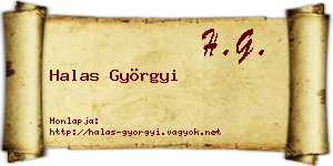 Halas Györgyi névjegykártya